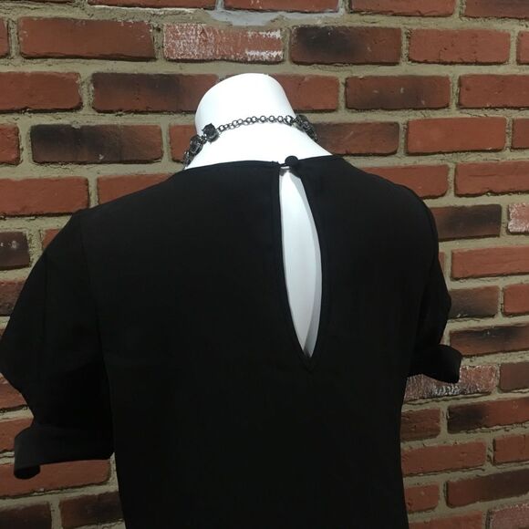 TOBI black shift dress Sz M Short Sleeve Little Black Dress - Picture 6 of 8